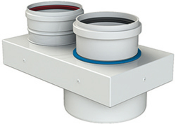 Brötje Adapter AGZ 60/100 getr.Zul.-/Abg.führung DN60/100 auf DN80