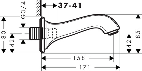 Hansgrohe Wanneneinlauf Metropol Classic DN20 chrom