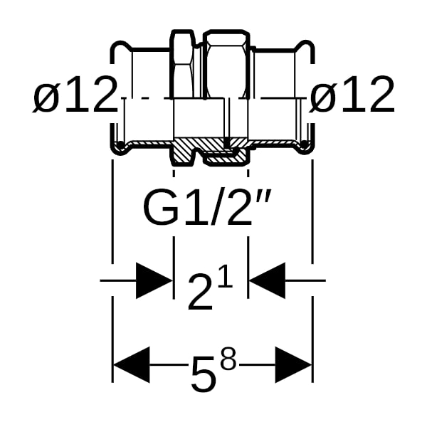 Geberit Mapress C-Stahl Verschraubung d12 verzinkt
