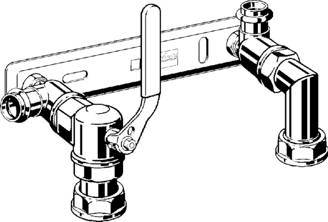 Viega Montageeinheit mit TAE G2343T in R1 x Rp1 x 28mm Stahl