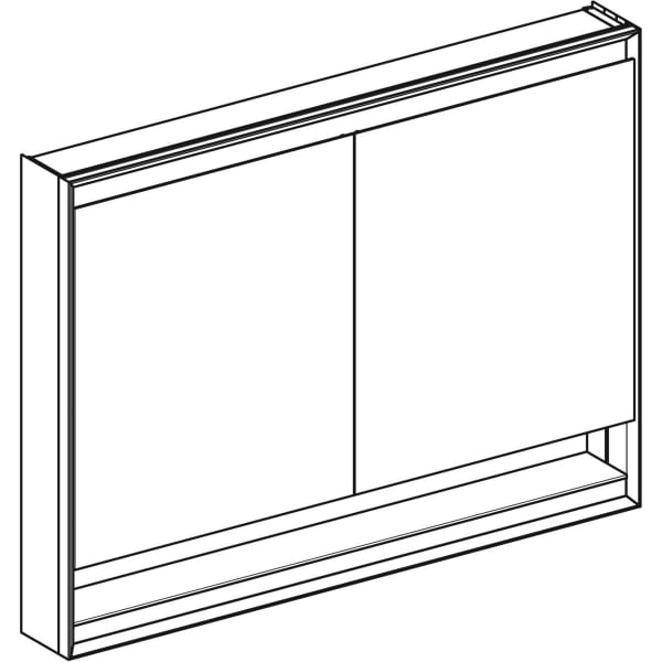 Geberit ONE Spiegelschrank mit Ni/Comf.Light 2 Türen, AP-Mont., 120x90x15cm, alu.