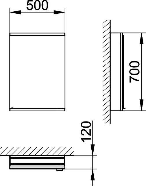 KEUCO Royal Modular 2.0 SPS, unbel. 80000, Vorb,1Steckd,sb-elox,500x700x120mm
