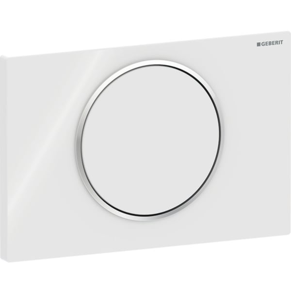 Geberit Sigma10 BetPl., rund, Spül-Stopp Sp. weiß glänzend / chrom glänzend