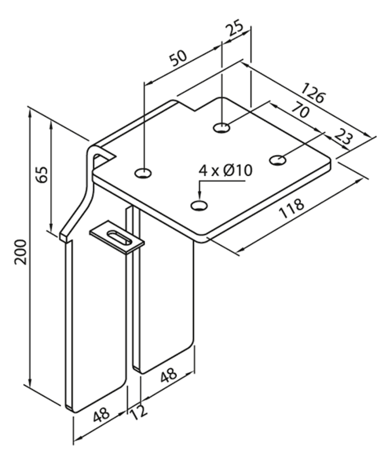 ZE Zubehör Bankträger ZRV324-324/1 weiß RAL 9016