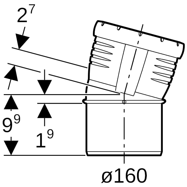 Geberit Silent-Pro Bogen 15Gr d160mm