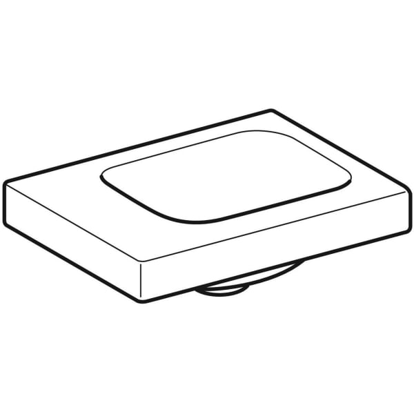 Geberit iCon Light Handwaschbecken 38x28cm ohne Hahnloch li, ohne Überlauf, weiß