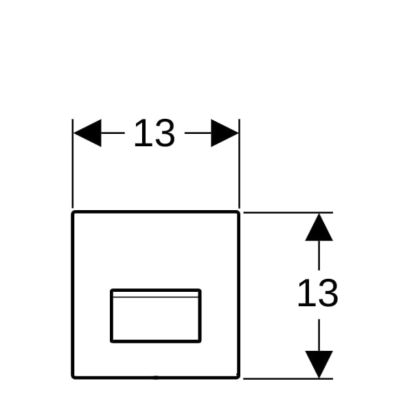 Geberit Typ 50 BetPl., eckig, für UR-Strg. pneum. Sp., T:0,8cm, kundenspezifisch