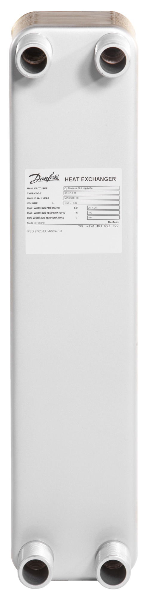 Danfoss gelöteter Wärmeübertrager MPHE XB 37H-1 120 PN25 G 1 A x 20mm Danfoss gelöteter Wärmeübertrager MPHE XB 37H-1 120 PN25 G 1 A x 20mm