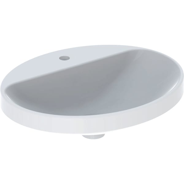 Geberit VariForm Einbauwaschtisch, oval mit HLB, 55x45cm, o. Ül., weiß, KeraTect