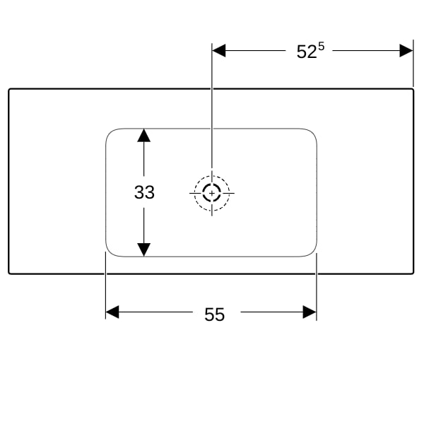 Geberit ONE Möbelwaschtisch 105x48 cm o.Hl., o.Ül., weiß, KeraTect