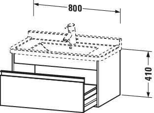Duravit WTU wandhängend Ketho 455x800x410mm 1 Auszug, für 030480, Betongrau Matt