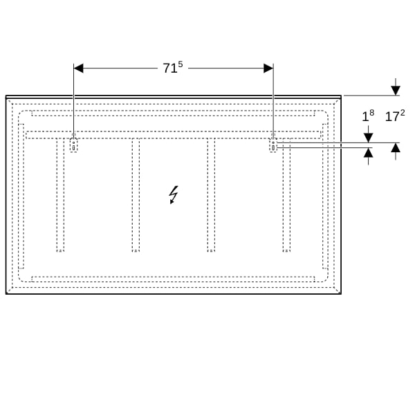 Geberit Xeno2 Lichtspiegel mit direkter und indirekter Beleuchtung, 120x71x5,5cm