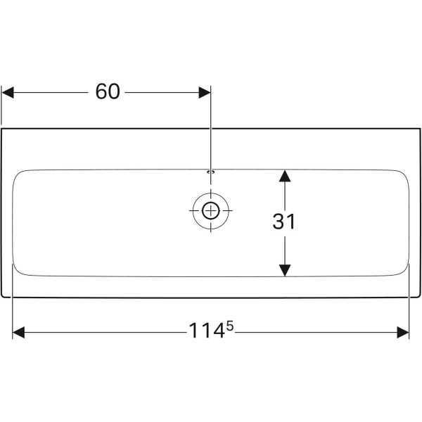 Geberit iCon Waschtisch, 120x48,5cm o. Hl., m. Ül., weiß, KeraTect