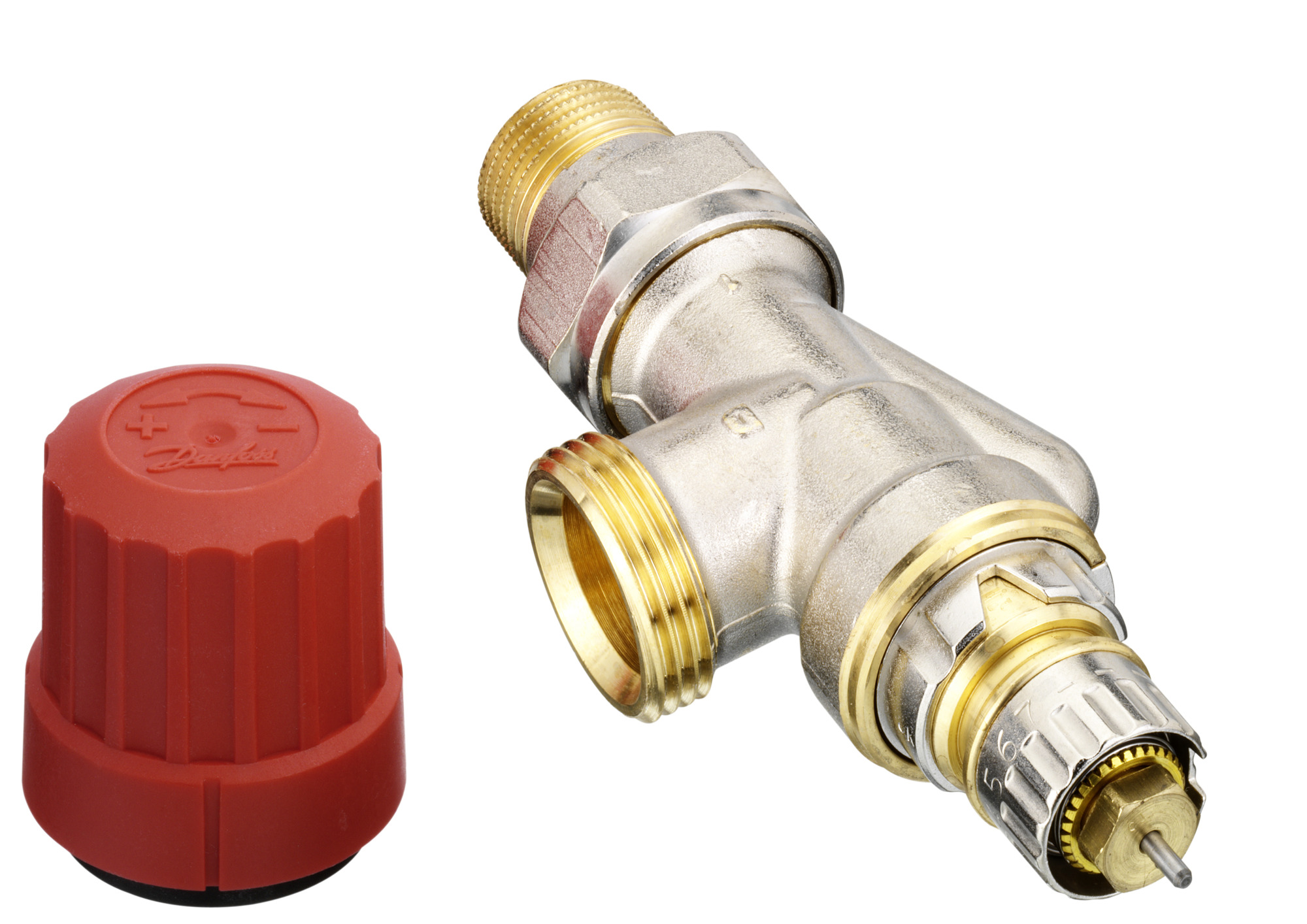 Danfoss Ventilgehäuse RA-N 15 G 3/4 AG, UK (Axial), matt vernickelt
