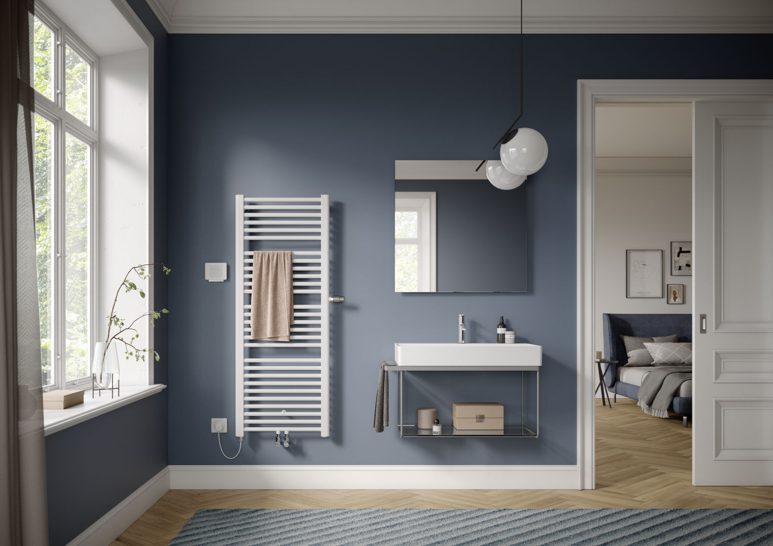 Kermi Basic plus, BH 1770x899x35 mm QN 1433 W, RAL 9016, Ventil links