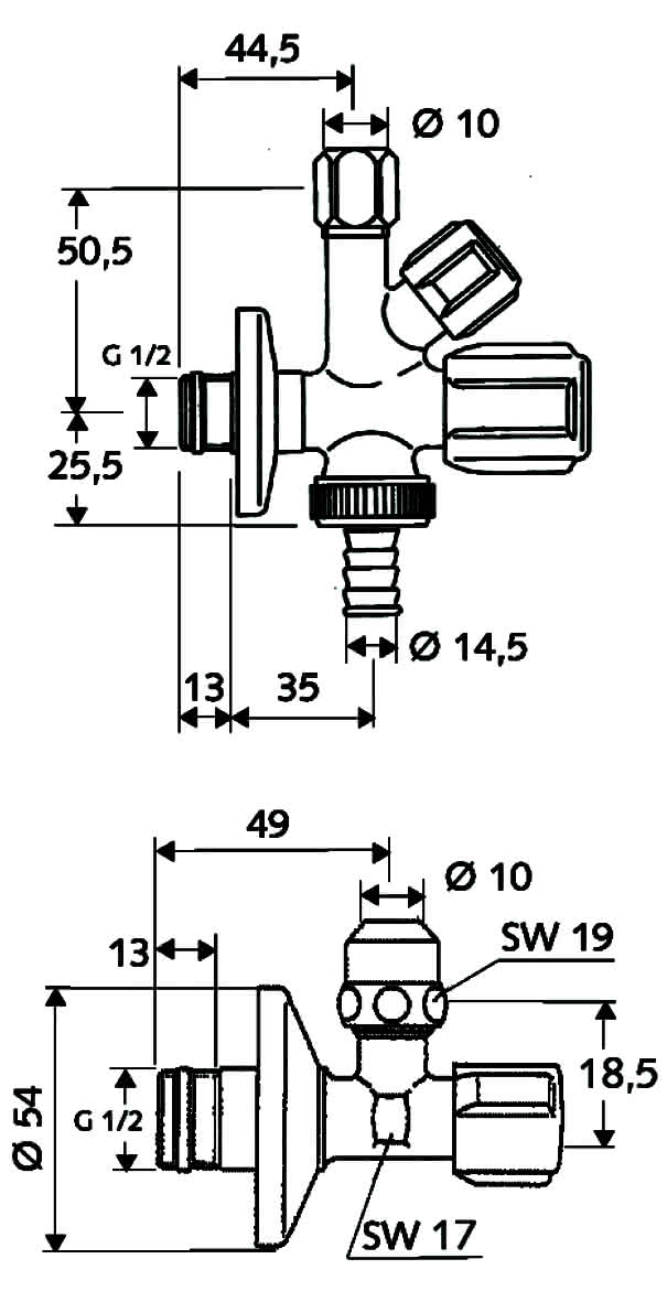 SCHELL Armaturenanschlussset COMFORT RV, ASAG, 1/2", chrom