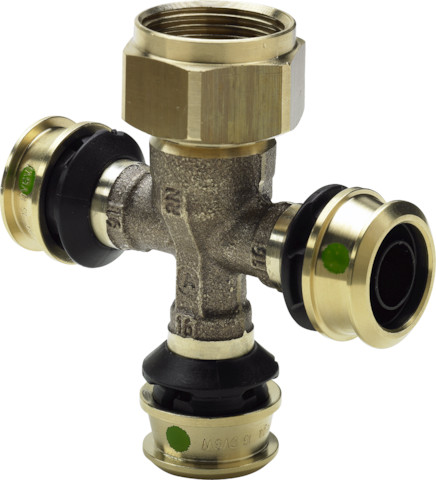 Viega Verteiler mit SC Raxofix 5326.08 in16mmxG3/4-3fach Siliziumbronze