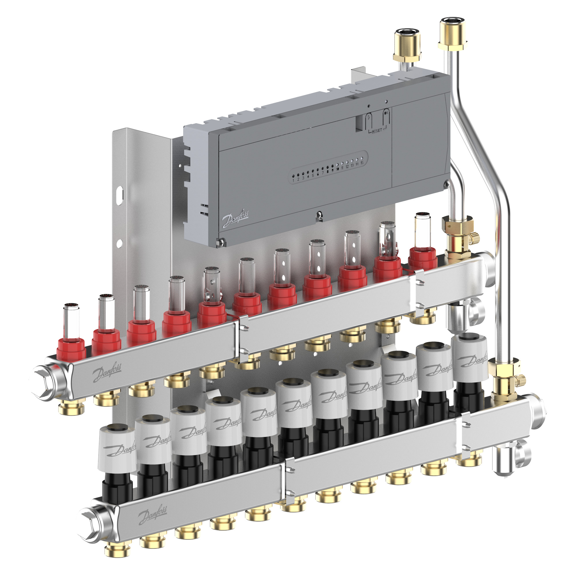 Danfoss Heizkreisverteiler Typ SGCi 11 HK u. Icon2 Hauptregler, TWA-A 230V