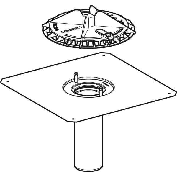 Geberit Pluvia Dachwassereinl. m.Anschl.Blech Laubfang aus Aluminiumguss, 25l/s