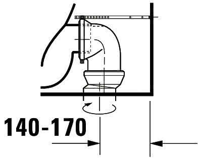 DU Stand-WC Kombi DuraStyle 630 mm Tiefspüler, f.SPK, Abg.Vario, weiß