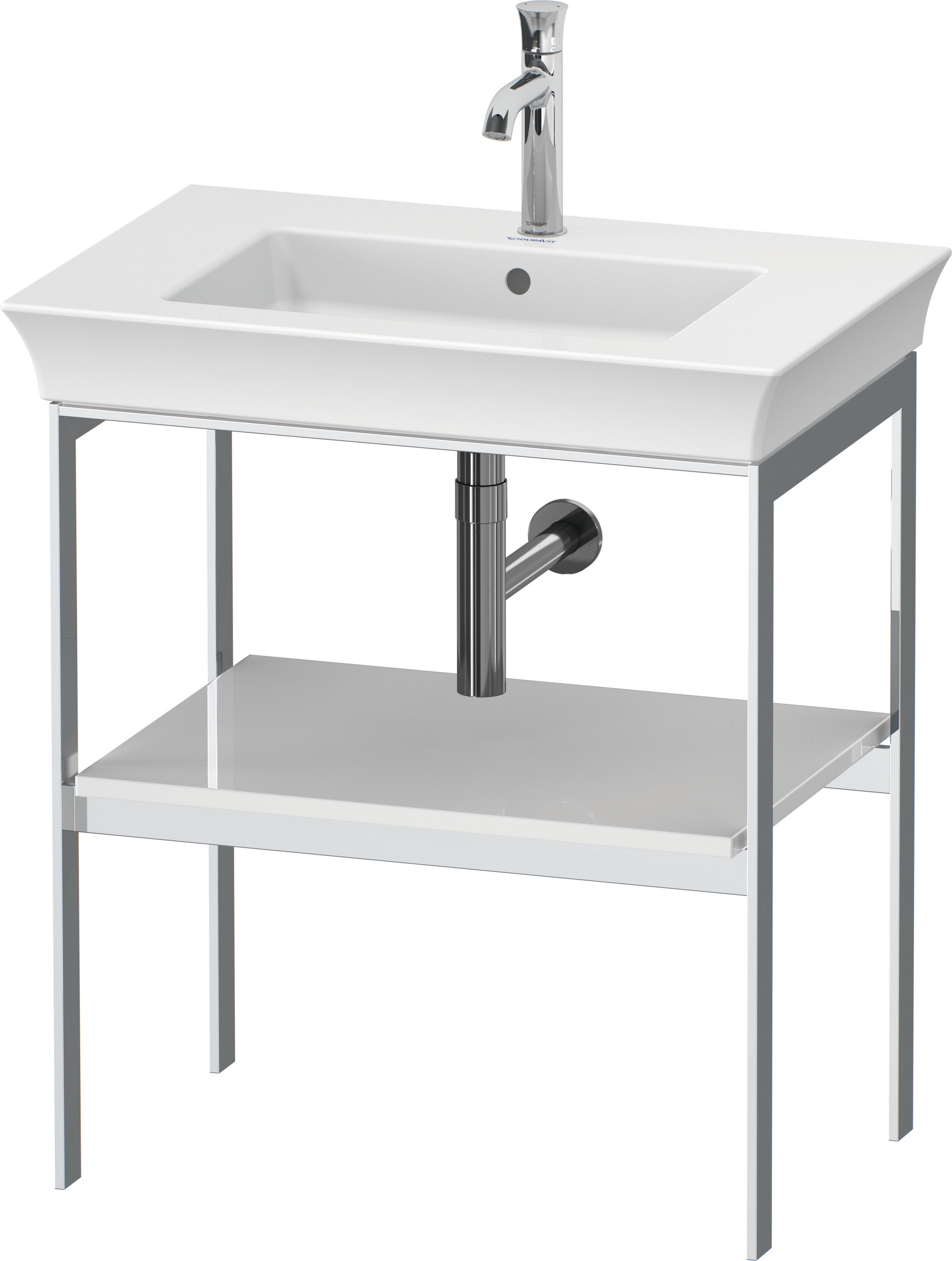 Duravit Metallkonsole bodenst. White Tulip 760x684x450mm, Weiß Hochglanz