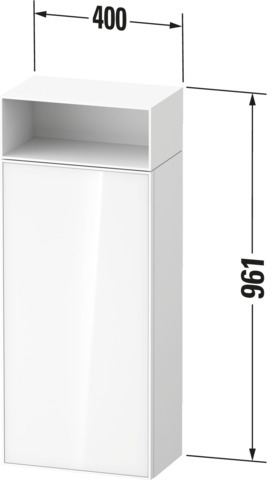 Duravit Halbhochschrank 961x400x240mm SchwarzLinienstruktur/Graphit TA links