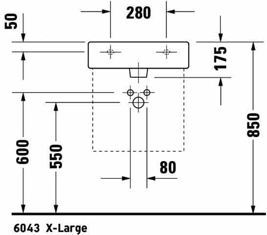 DU Waschtisch Vero 500 mm mit ÜL, mit HLB, 1 HL, weiß
