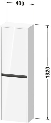DU Halbhochschrank 1320x400x240mm, Weiß Matt/Weiß Matt, TA links