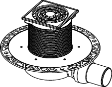 TECEdrainpoint S 112 Ablaufset superfl. Seal System Univ. fl. Edelst. Rostrahmen