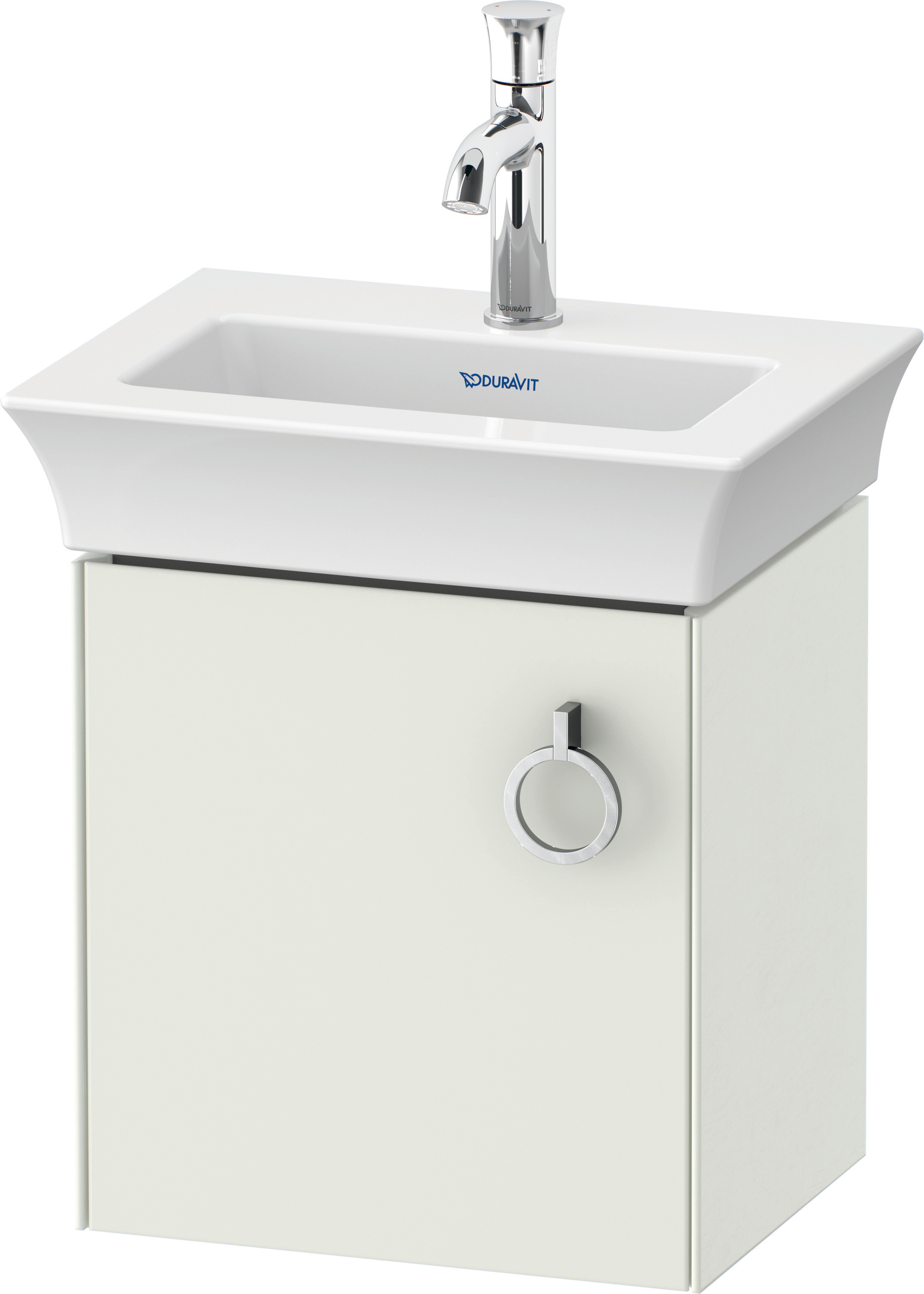 Duravit WTU wandh. White Tulip,1 Tür m.Griff 410x384x298,TA l.,Weiß Seidenmatt