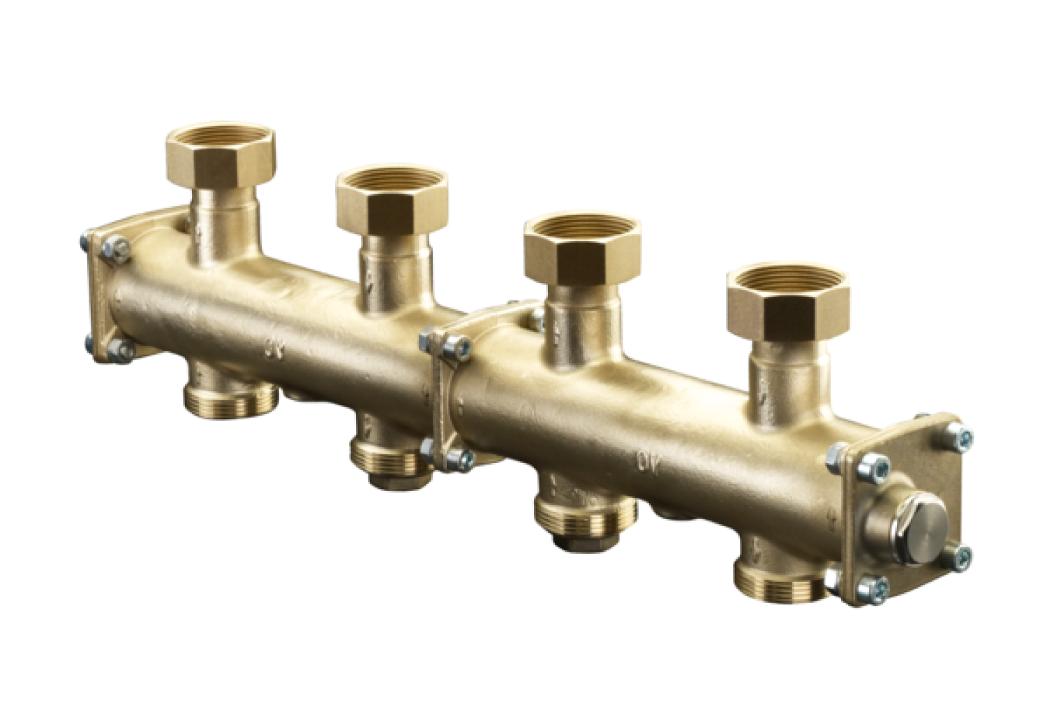 OVENTROP-Modulverteiler für Regumat DN 25, für 2 Heizkreise, Messing