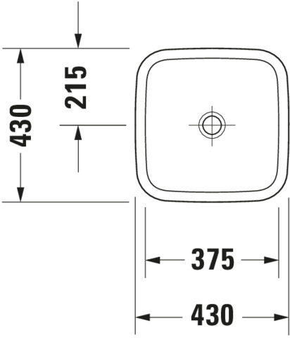 DU Aufsatzbecken DuraStyle 430 mm o.ÜL, o.HLB, geschliffen, weiß
