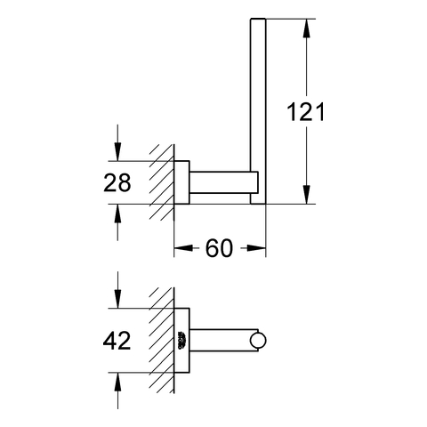 GROHE Reservepapierhalter Essentials Cube 40623_1 hard graphite gebürstet