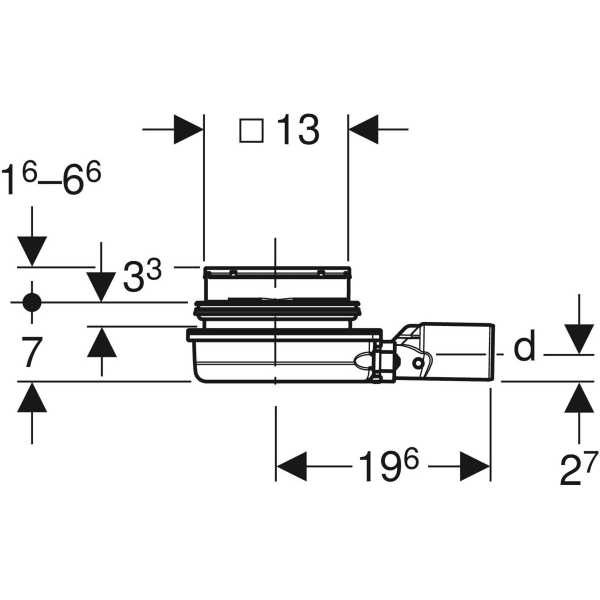 Geberit Balkoneinlauf horizontal d50