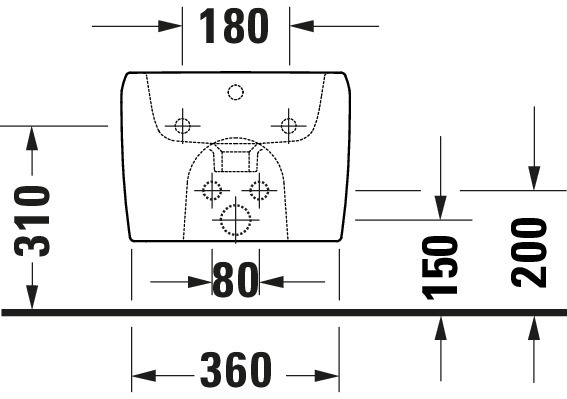 Duravit Qatego Wand Bidet 570mm m.HLB, m.ÜL, verd.Bef., Weiß HG