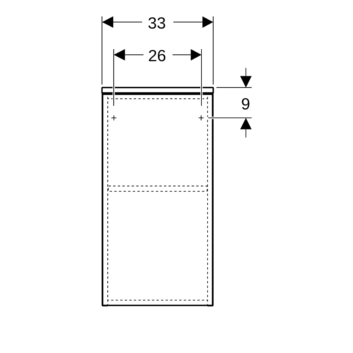 Geberit Renova Plan Seitenschrank mit 1 Tür 33x65x29,7cm, weiß/l. seidenmatt