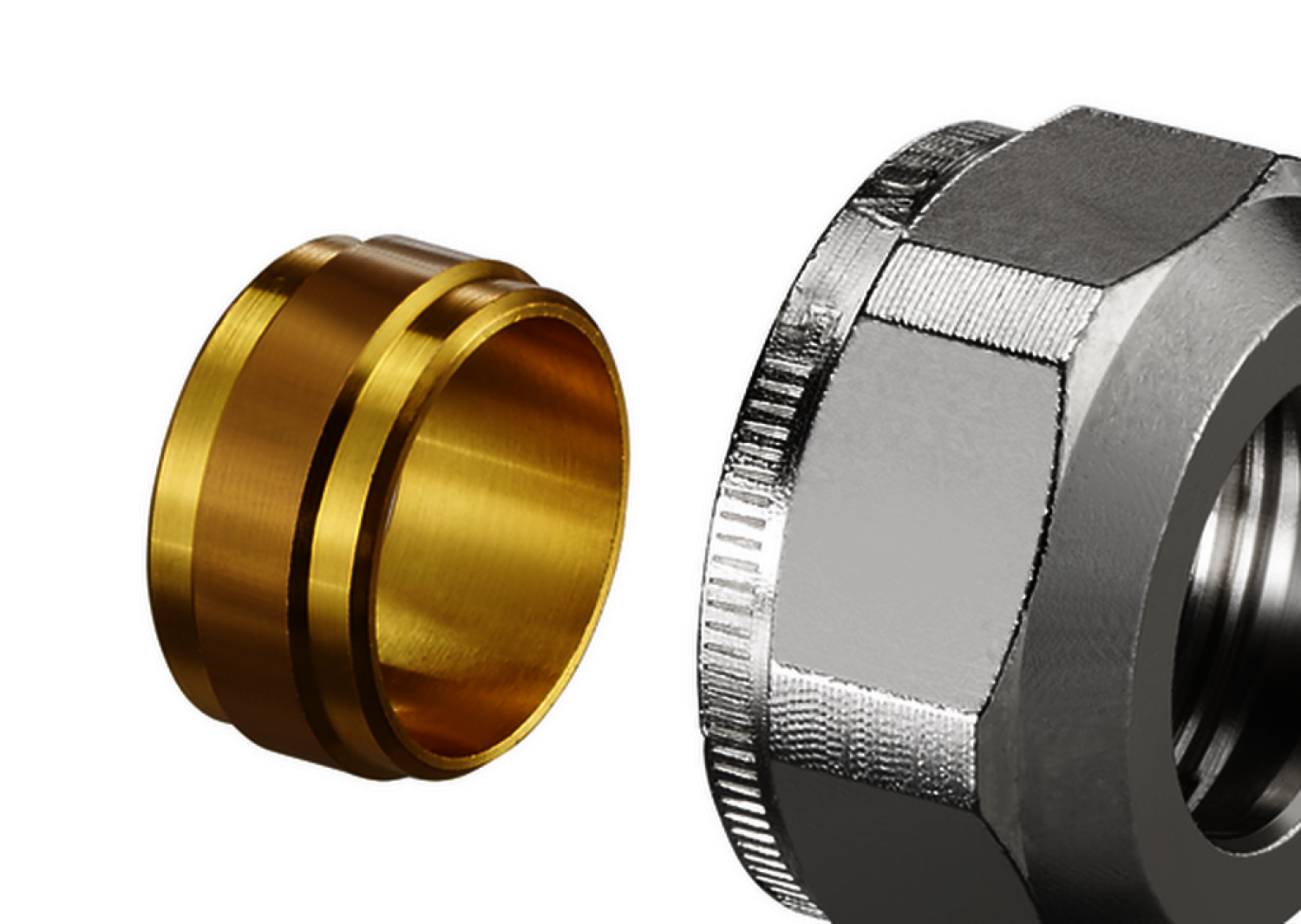 OVENTROP-Klemmringverschraubung Ofix CEP M24x1.5,15mm,2-fach f.Kupfer,Präz.-Stahl