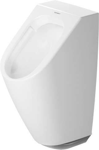 DU Urinal ME by Starck, Zulauf v.hinten rimless, f.Batt., o.Fliege, weiß WG