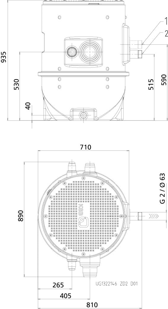 KSB Hebeanl. AmaDrainer Box Z2 B 405/35 Überflur, m. AmaDrainer A 405 SE/35