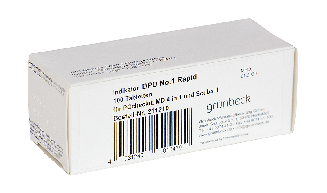 Grünbeck Indikator DPD 1, 100 Tabletten, rapid Grünbeck Indikator DPD 1, 100 Tabletten, rapid