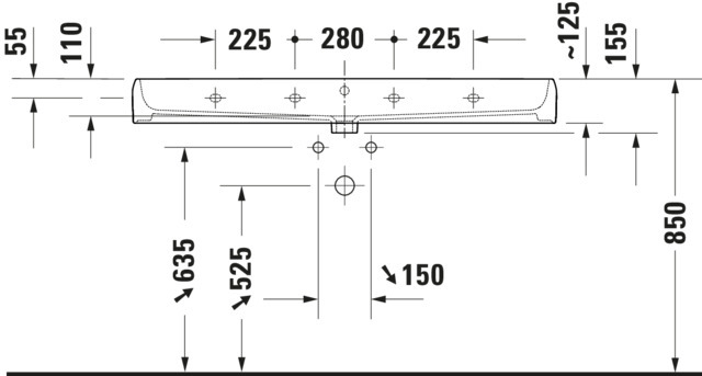 DU Qatego WT 1200mm mit HLB, HL 1,mit ÜL,Weiß HG