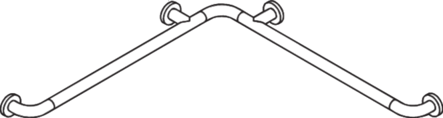 HEWI Dusch-Wannenhdl.,W1:762mm,W2:762mm d:33, chromoptisch beschichtet