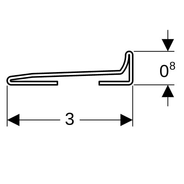 Geberit Kollektorprofil CleanWall Wandablauf für Dusche, Edelstahl gebürst. L: 150cm