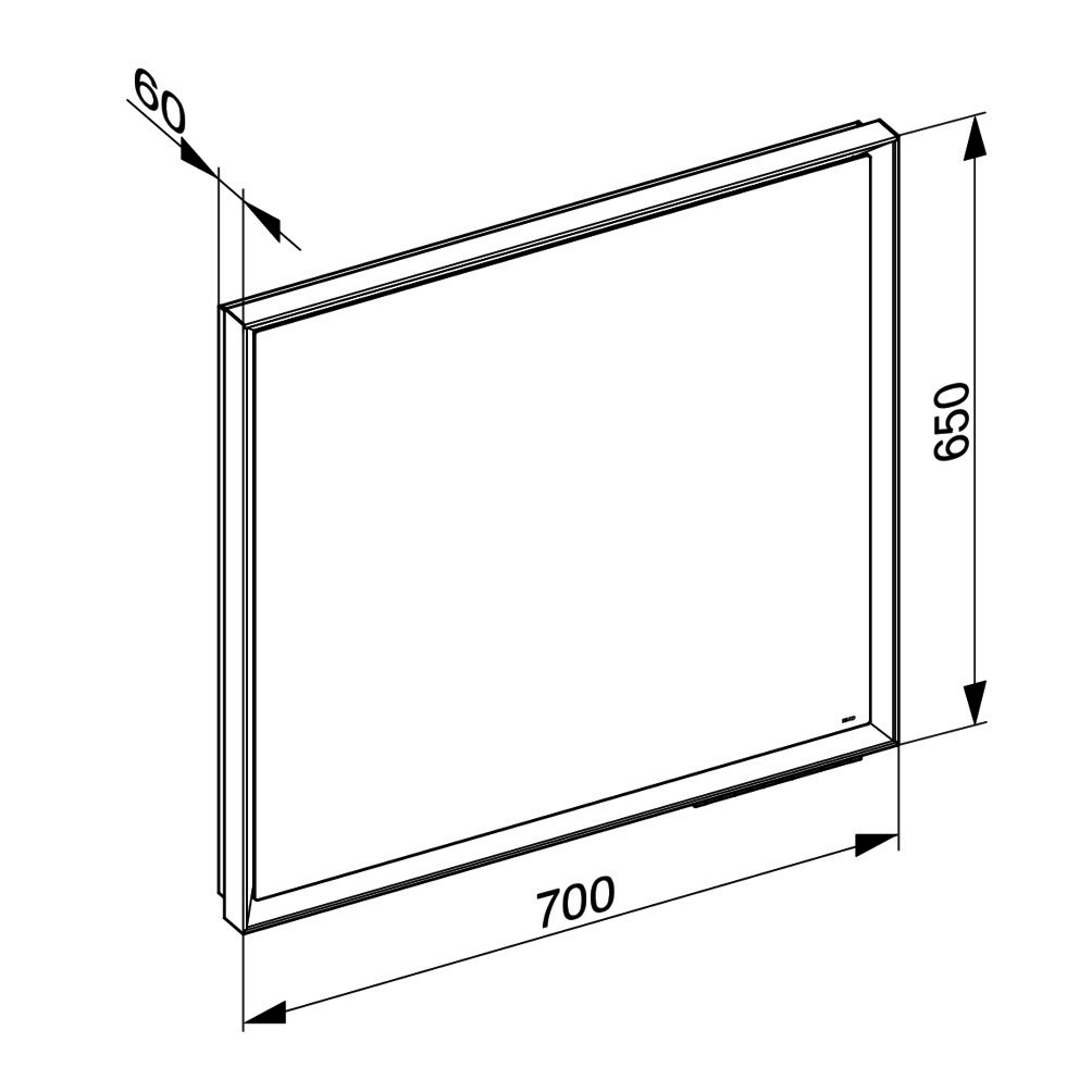 KEUCO LS R. Lumos 14597, silber-erloxiert, 700 x 650 x 60 mm