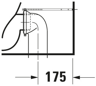 DU Stand-WC Kombi Starck 1 640 mm Tiefspüler, f.SPK, Abg.Vario, weiß WG