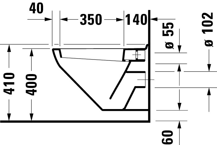 DU Wand-WC Design Classics Hornberg 530 mm, Tiefspüler, weiß