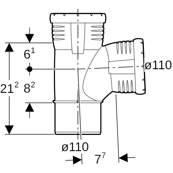 Geberit Silent-Pro Bogenabzweig 87,5Gr d110/110