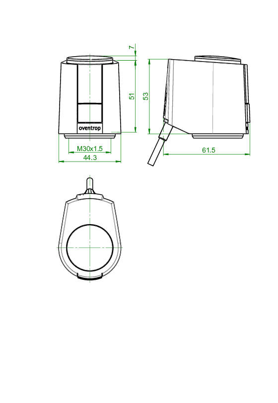 OVENTROP-Elektrothermischer Stellantrieb "Aktor T ST", 24V, stroml. geschl.,0-10V