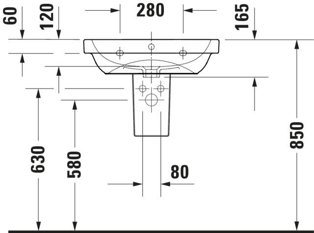 DU D-Code 2.0 Waschtisch, Weiß Hochglanz Rund, 60cm