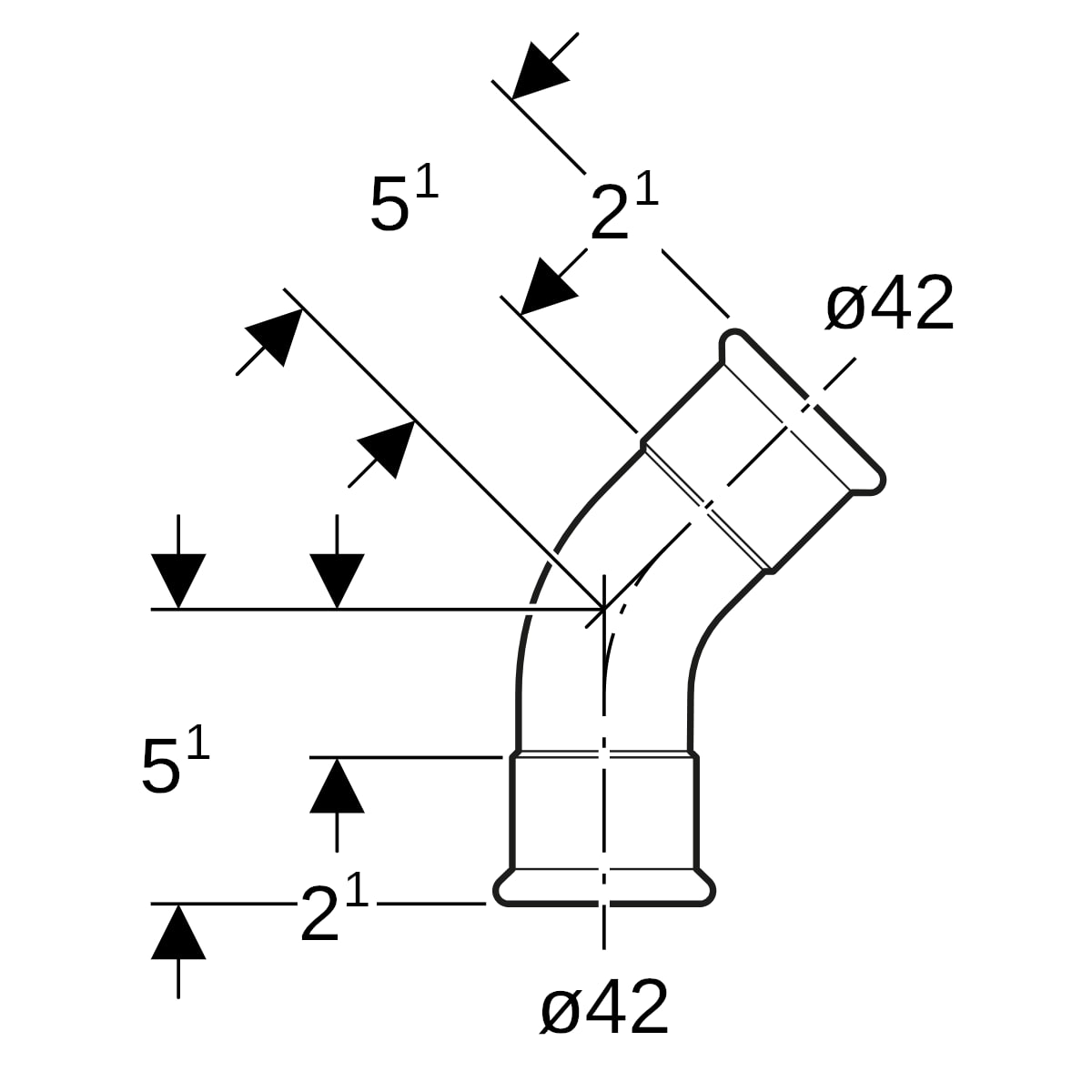 Geberit Mapress Edelstahl Bogen 45Gr d42